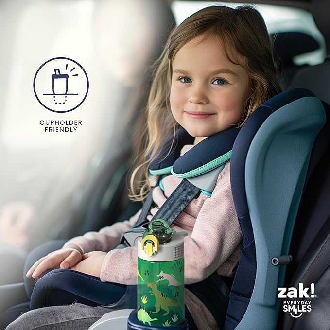 Zak Designs Barbie Sage Water Bottle For School or Travel, 16oz Durable Plastic Water Bottle With Straw, Handle, and Leak-Proof, Pop-Up Spout Cover (Barbie)