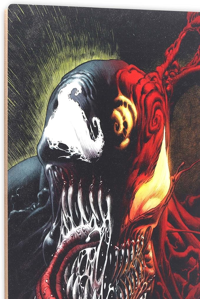 Open Road Brands Marvel Spider-Man Venom and Carnage Wood Wall Decor - Intense Marvel Wall Art for Man Cave or Movie Room