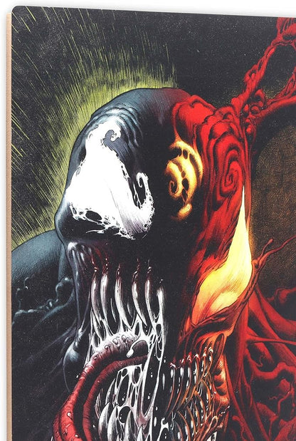 Open Road Brands Marvel Spider-Man Venom and Carnage Wood Wall Decor - Intense Marvel Wall Art for Man Cave or Movie Room