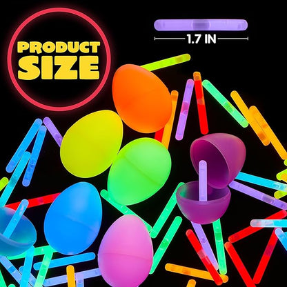 JOYIN 400 Mini Glow Sticks(1.7"), 8 Colors, Glow in The Dark for Easter Eggs Party Favors,Easter Basket Stuffer Party Pack, Weddings Classroom Decorations Prizes