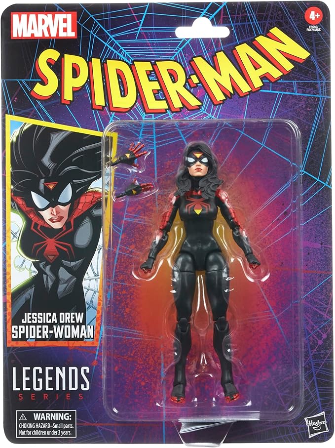 Marvel Legends Series Jessica Drew Spider-Woman, Spider-Man Legends Collectible 6 Inch Action Figures, 2 Accessories