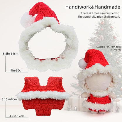 17cm Doll Clothes Set - Outfit Set for 17cm Dolls - Fantasy Christmas Style Overalls with Hat, Fantasy Chic Doll Clothing & Style Bundle, Just Clothes (Style Christmas)