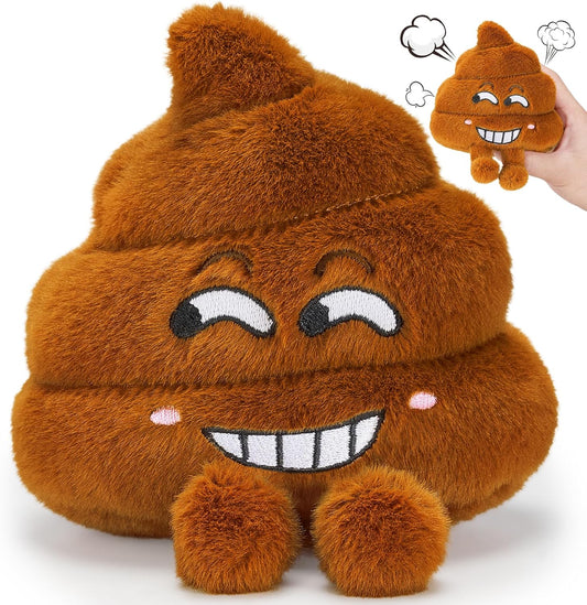 Farting Poop Plush Toy – Funny Poop Toy with 30 Hilarious Fart Sounds, Soft & Durable Gag Gift for Kids, Pets, and Pranks – Great Décor for Home, Office, or Parties