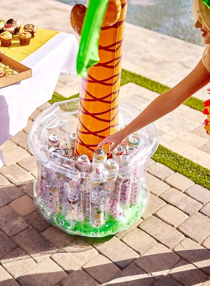 JOYIN 60" Inflatable Palm Tree Cooler, Beach Theme Decor, Pool Party Decorations, Luau Hawaiian Birthday Party Supplies, Ocean Jungle Tropical Themed Summer Outdoor Drink Cooler