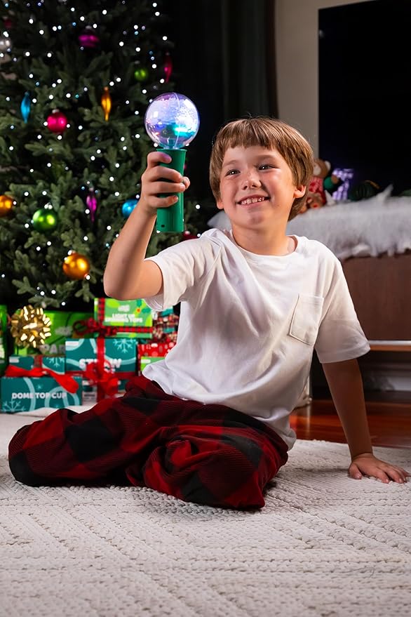 Jumbo Snowball Light Up Christmas Spinners LED Spinning Wand Toy, Sensory, Stocking Stuffer, Party Favor for Kids & Adults (Christmas Tree)