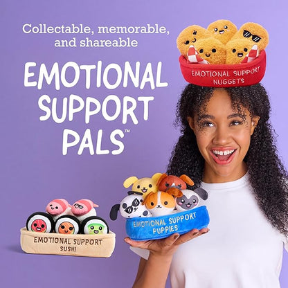 Emotional Support Sushi by Relatable - Cuddly Stuffed Animals and Toys, Squishy Toys and Plushies, Great Gift Ideas for Loved Ones of All Ages - Includes 5 Plushies with Carrying Basket