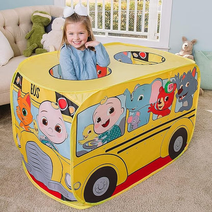 Sunny Days Entertainment Musical Yellow School Bus Pop Up Tent - CoComelon, (320780)