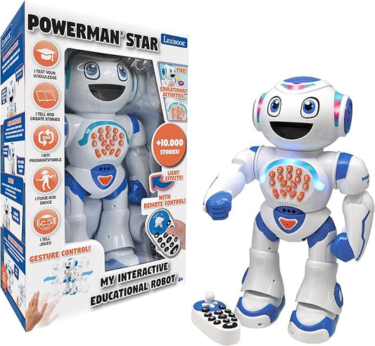 LEXiBOOK Powerman Star - Remote Control Walking Talking Toy Robot STEM Programmable for Kids 4+ - ROB85EN