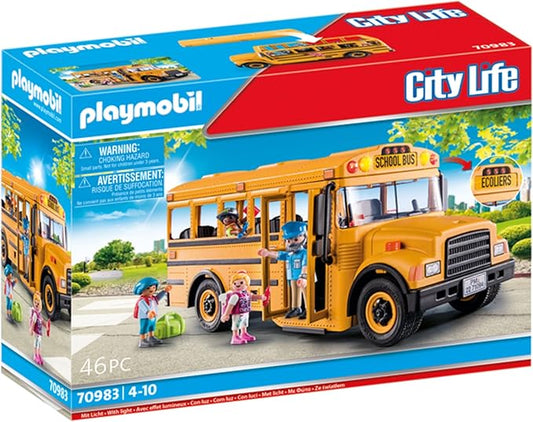 Playmobil School Bus with Accessories and 4 Figures