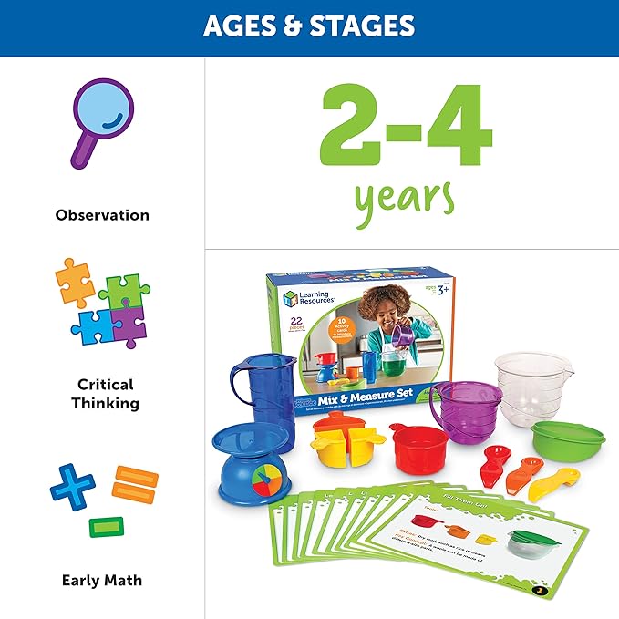 Learning Resources Mix And Measure Activity Set, Experiment Mixing Tools, 22 Pieces, Ages 3+