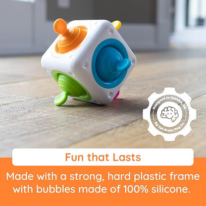 Fat Brain Toys Tugl Cube Popping Fidget Toy, Engaging for Toddlers, Kids, Teens, Adults - Relaxing Handheld Fidget Cube, 2 Years and Up