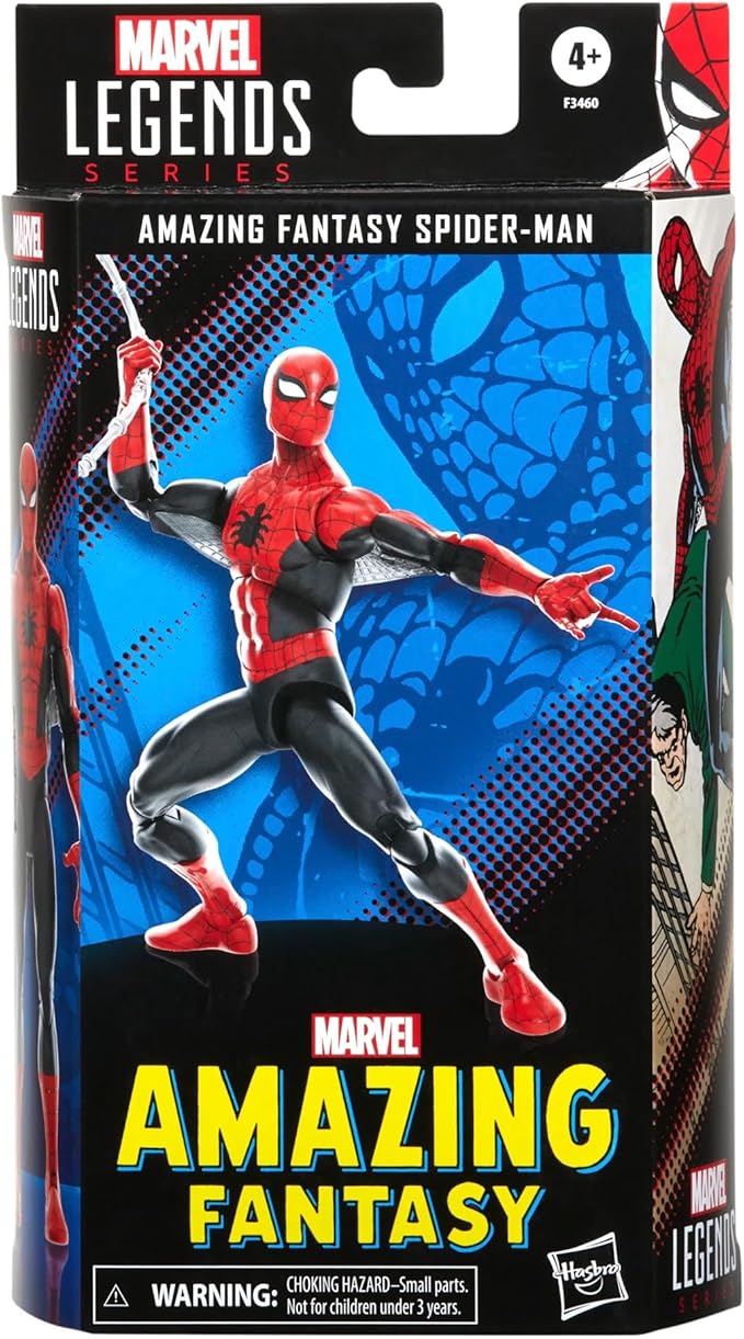 Spider-Man Marvel Legends Series 60th Anniversary Amazing Fantasy 6-inch Classic Comics Action Figures for 4+ Years, 9 Accessories