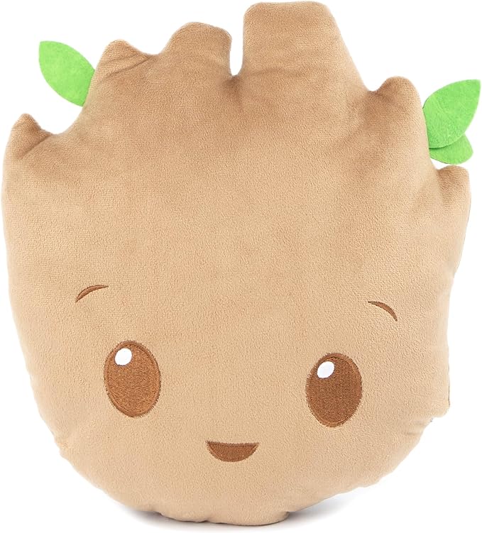 Jay Franco Marvel Guardians of The Galaxy Groot Nogginz Set - 40 x 50 Inch Lightweight Travel Throw Blanket & Pillow - Kids Super Soft 2 Piece Bedding Set