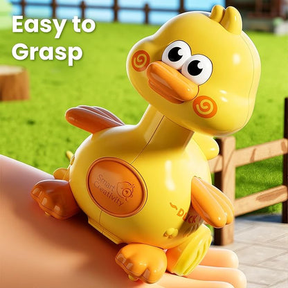 iPlay, iLearn Press to Go Duck Car Toys Set for Toddlers 1-3, Baby Push Go Racing Cars, Infant Play Vehicle Set, 1st Birthday Stocking Gift for 12-18-24 Months, 1 2 3 One Yrs Old Boys Girls Child Kids