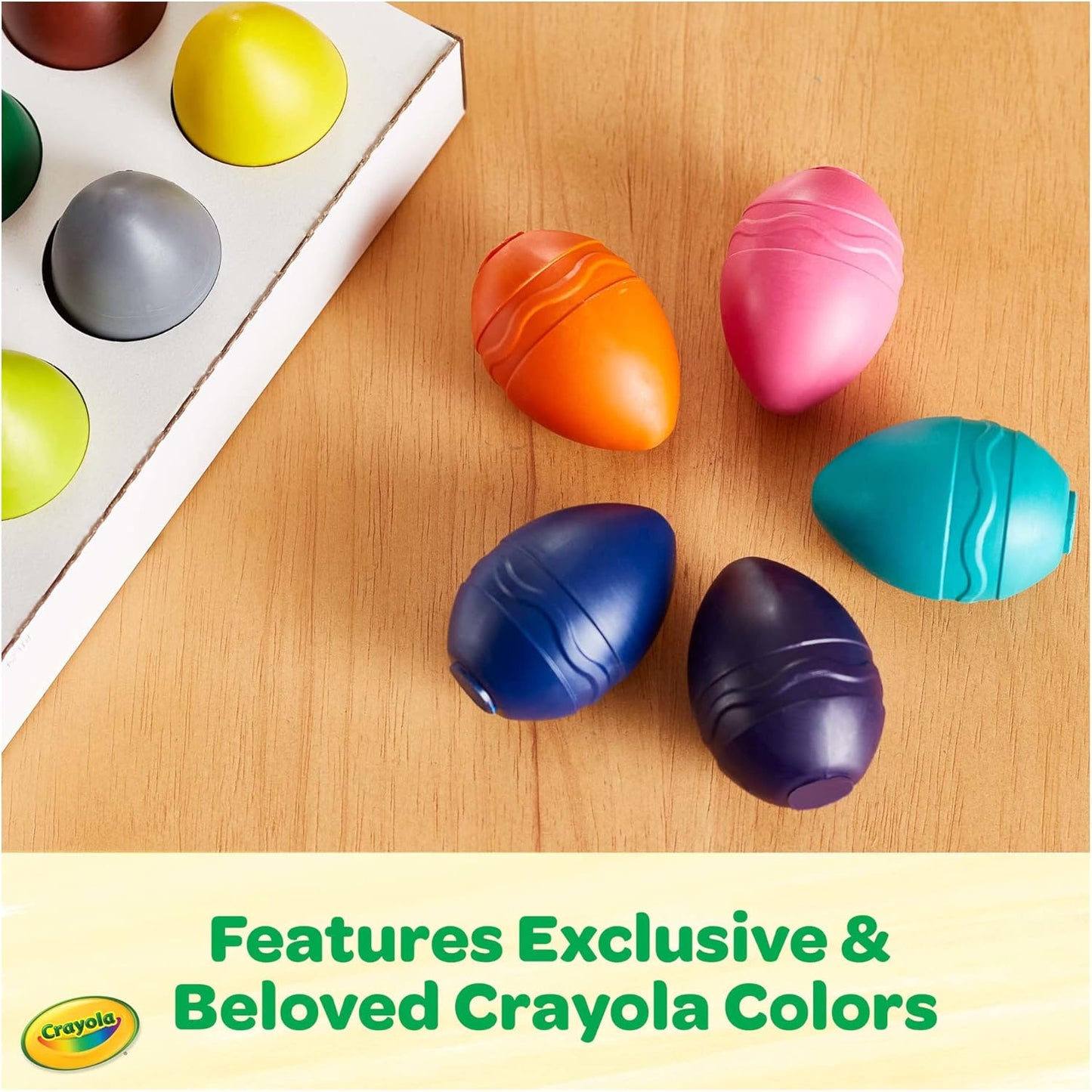 Crayola Large Egg Crayons (12ct), Jumbo Washable Crayons for Toddlers, Preschool Art Supplies for Toddlers, Classroom Must Have, Ages 1+
