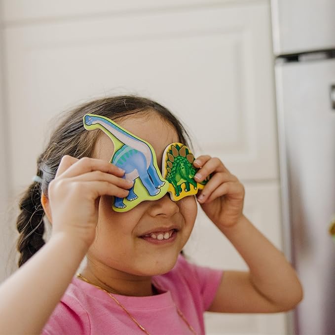 Melissa & Doug Wooden Magnets Set - Animals and Dinosaurs with 40 Wooden Magnets