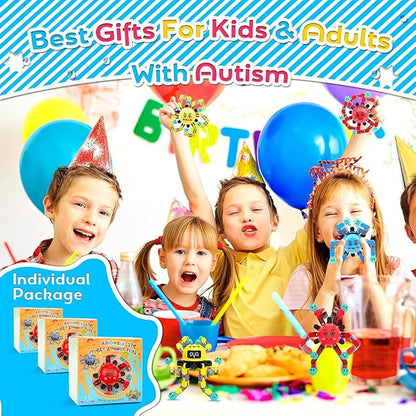 Transformable Fidget Spinner Toys for Kids and Adults,18 PCS Finger Sensory Toy for Boys Girls Autism ADHD Relief,Gifts for Christmas Birthdays Party Favors for Teens Travel Stocking Stuffers