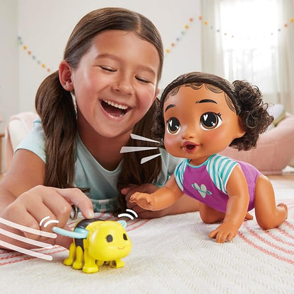 Baby Alive Crawl 'n Play Tilly Tinker Electronic Crawling Baby Doll Set, Black Hair, Kids Toys for Girls & Boys 3 Years & Up, 10.75 Inches