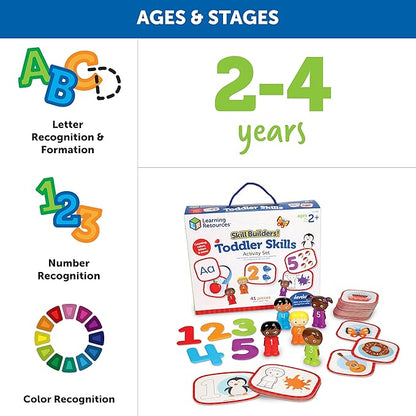 Learning Resources Skill Builders! Toddler Skills - 41 Piece Set, Ages 2+, Homeschool Activities, Preschool Supplies, Teaching Cards, Back to School Materials