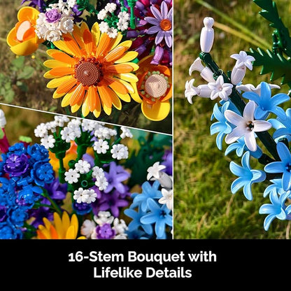 Sunflower Building Blocks Set (1183PCS) - Lego Compatible Flowers for Adults, Home Decor, for Women & Teen Girls, Making It an Ideal Gift for Valentine's Day & Mother's Day.