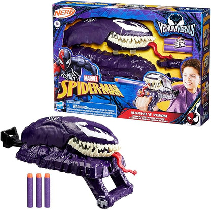 Marvel Spider-Man VenomVersus Marvel’s Venom Strike Blaster, NERF Spider-Man Toy, Super Hero Toys for Kids Ages 5+