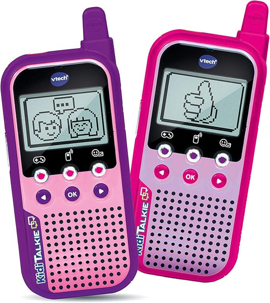VTech - Kidi Pink Talkie - Kids Walkie Talkie with Screen and Games, Educational Electronic Toy - PL Version