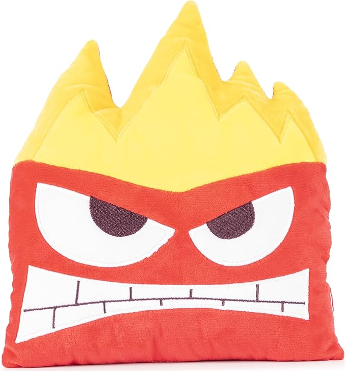 Jay Franco Disney Pixar Inside Out Anger Nogginz Set - 40 x 50 Inch Lightweight Travel Throw Blanket & Pillow - Kids Super Soft 2 Piece Bedding Set