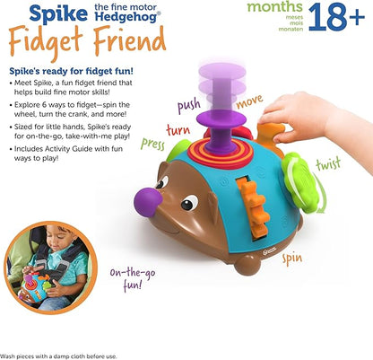 Learning Resources Spike the Fine Motor Hedgehog Fidget Friend - Ages 18+ months Fine Motor and Sensory Play Toy, Educational Toys for Toddlers, Toddler Montessori Toys