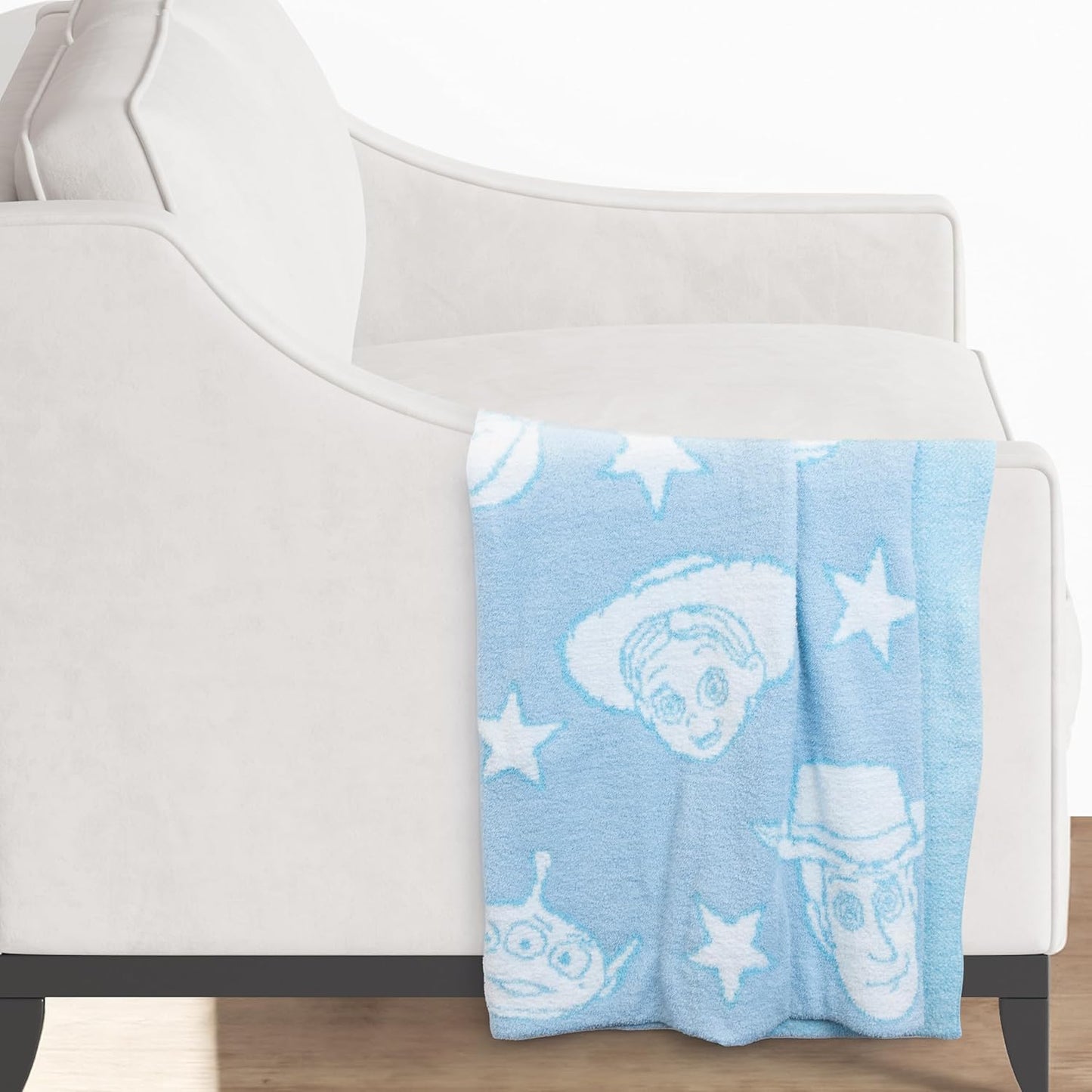 Jay Franco Disney Pixar Toy Story Feather Knit Fluffy Throw Blanket - Woody and Buzz Lightyear Fuzzy Blanket Measures 50 x 60 inch | Super Soft Lightweight Bedding