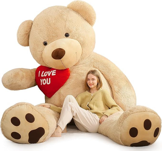 Tezituor Giant Teddy Bear 10ft Stuffed Animals - “I Love You”Red Heart Human Size 10 Feet Teddy Bear for Girlfriend,Boyfriend,Birthday,Anniversary,Valentines,Celebrations or Long Distance