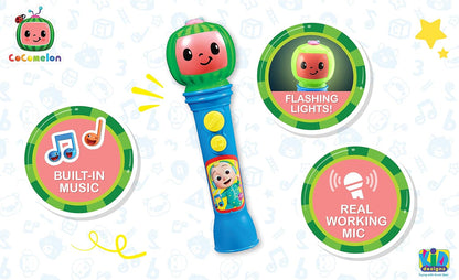 eKids Cocomelon Toy Microphone, Toy for Toddlers with Built-in Music, Designed for Fans of Cocomelon Toys