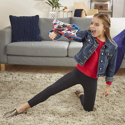 Marvel Spider-Man Web Shots Spiderbolt NERF Powered Blaster Toy, Fires Darts, 3 Darts, Kids 5+ Years (Amazon Exclusive)