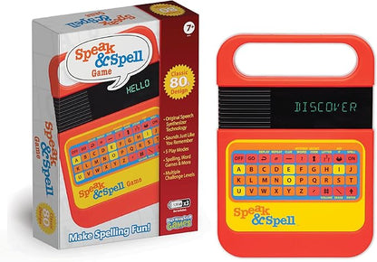 Playmonster Speak & Spell Electronic Game - Educational Learning Toy, Spelling Games, 80s Retro Handheld Arcade, Autism Toys, Activity for Boys, Girls, Toddler, Ages 7+