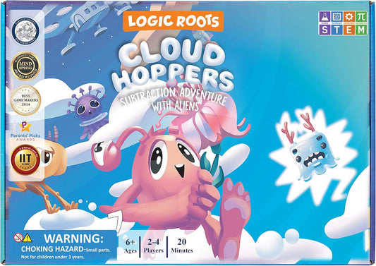 Cloud Hoppers Addition and Subtraction Game - Fun Math Board Game for 6-8 Year Olds, Easy to Play Educational Game for Kids at Home, Perfect STEM Toy Gift for Girls & Boys, Grade 1 & Up