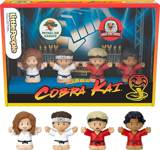 Little People Collector Cobra Kai Special Edition Figure Set for Adults & Fans in a Display Gift Box, 4 Figures