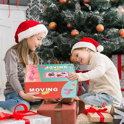 Upgraded Moving Shooting Game Toy for Boy Girl Age of 5 6 7 8 9 10 11 12 Years Old Includes Shooting Target & 2 Blaster Guns & 18 Foam Balls - Ideal Christmas Birthday Gift for Kids