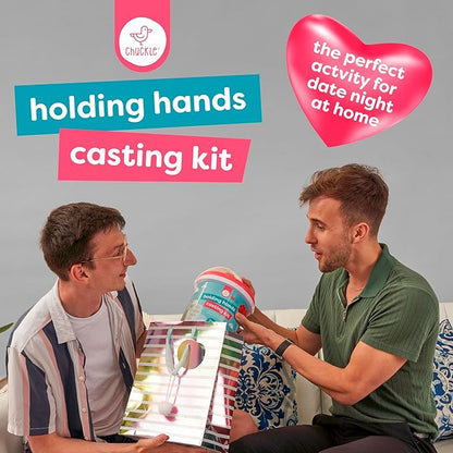 chuckle Holding Hand Casting Kit for Couples with Base & Paints, Hand Sculpture Hand Molding Kit, Hand Mold Kit Couples Activities - Gift for Fathers Day, Women for Wedding, Anniversary, Valentines