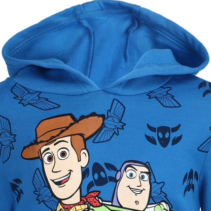 Disney Toy Story Woody and Buzz Lightyear Boys’ Pullover Hoodie for Toddler, Little and Big Kids - Blue