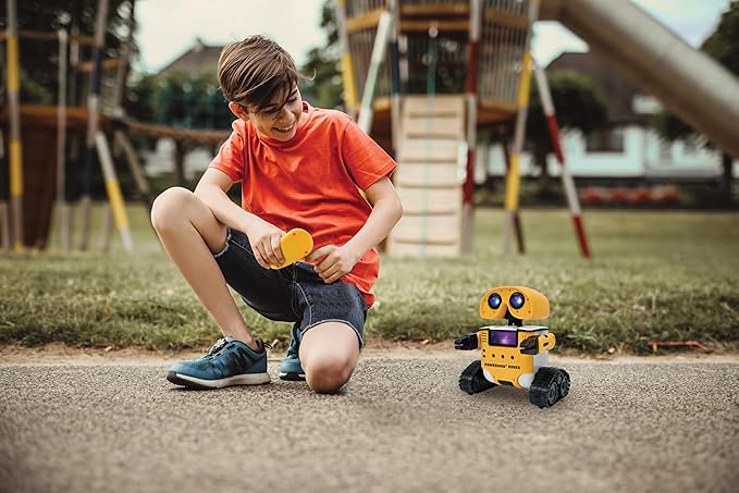 LEXiBOOK, Powerman® Rover, Your Adorable Remote-Controlled Robot Companion, Remote and Gesture Control, Plays Music and Dances, Repeats After You, Light and Sound Effects, STEM programmable, ROB14