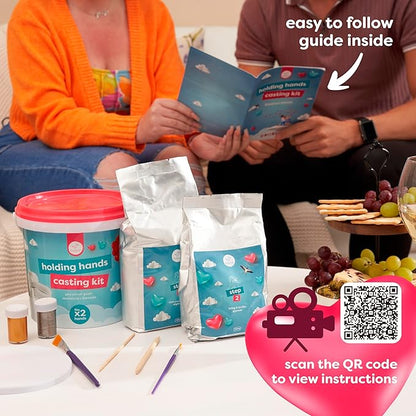 chuckle Holding Hand Casting Kit for Couples with Base & Paints, Hand Sculpture Hand Molding Kit, Hand Mold Kit Couples Activities - Gift for Fathers Day, Women for Wedding, Anniversary, Valentines