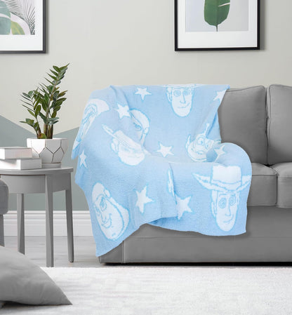 Jay Franco Disney Pixar Toy Story Feather Knit Fluffy Throw Blanket - Woody and Buzz Lightyear Fuzzy Blanket Measures 50 x 60 inch | Super Soft Lightweight Bedding