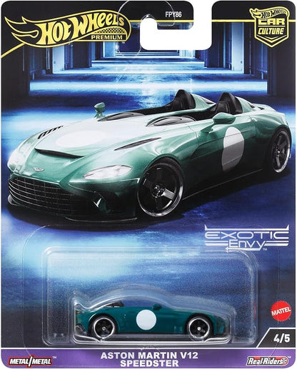 Hot Wheels Premium Car Culture Circuit Legends Toy Vehicle, 1:64 Scale Die-Cast Aston Martin V12 Speedster for Collectors