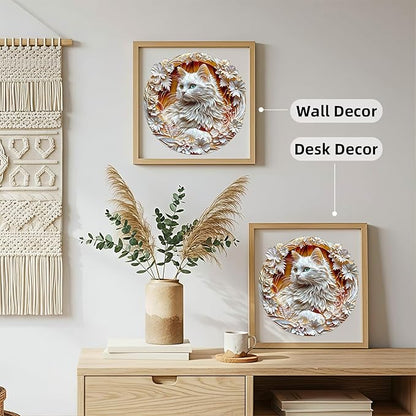 Wooden Puzzles Adults, 3D Cute Cat Wooden Puzzles 200 Pieces, Unique Animal Shaped Wood Challenging Jigsaw Puzzles Gifts for Adults, 11.4x11.4in