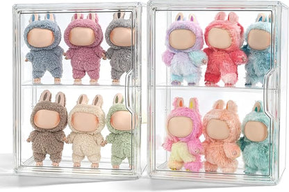 Display Case Compatible with Labubu POP MART, Acrylic Clear Display Box Shelf for POP MART Labubu Doll, 1 Pack