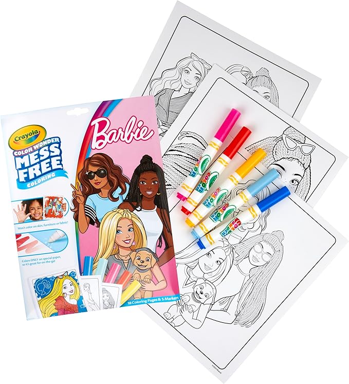 Crayola Barbie Color Wonder Coloring Set, Mess Free Coloring Book Pages for Toddlers, Travel Activity, Barbie Gift & Toys for Kids