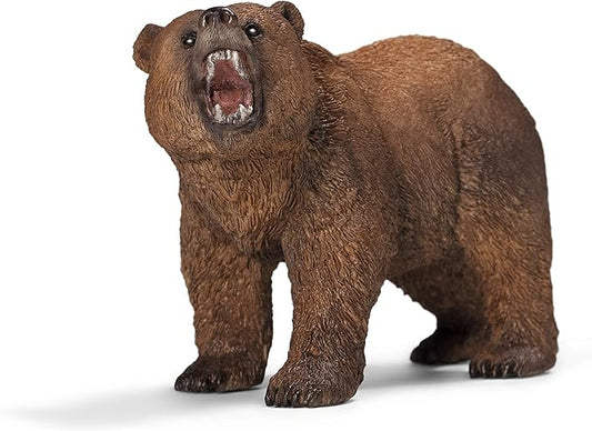 Schleich Wild Life Realistic Grizzly Bear Figurine - Hand-Painted and Detailed Animal Figure for Kids, Perfect Toy for Fun and Imaginative Adventures, Gift for Boys and Girls Ages 3+ , 2.6 inch