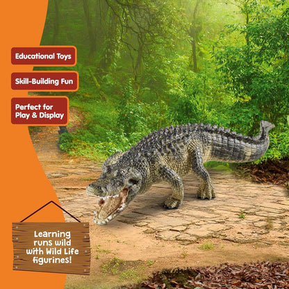 Schleich Wild Life Realistic Alligator Figurine with Movable Jaw - Detailed Alligator Toy Figure, Durable for Education and Fun Play, Perfect for Boys and Girls, Gift for Kids Ages 3+