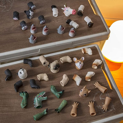 AQKILO Corgi Finger Puppet Set, Animals Puppet Show Theater Props, Novelty Toys Weird Stuff Gifts