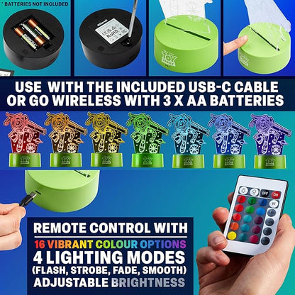 Get Trend Disney Toy Story LED Table Lamp, Desk Lamp, Remote Control Night Light 16 Colors 4 Light Modes, USB or Battery Power, Gifts for Kids (Multi Toy Story)