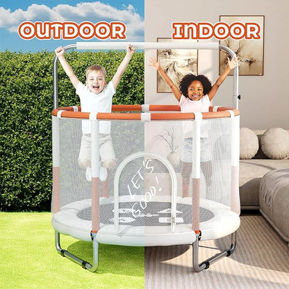 Happin® 55’’ Trampoline for Kids with Safety Enclosure, Indoor & Outdoor Toddler Trampoline, Ultra Safe Design with Multi Activity Accessories, Perfect Toddler Gift for Boys & Girls Ages 1–8